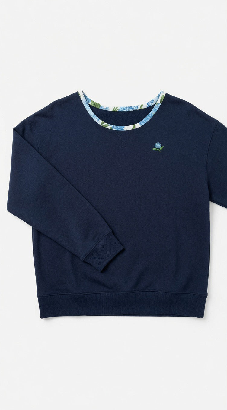 Navy Hydrangea Sweatshirt
