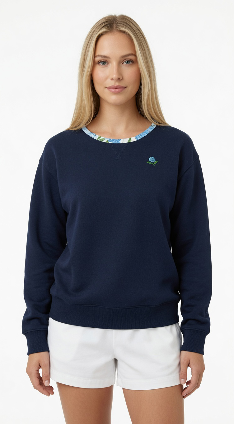 Navy Hydrangea Sweatshirt
