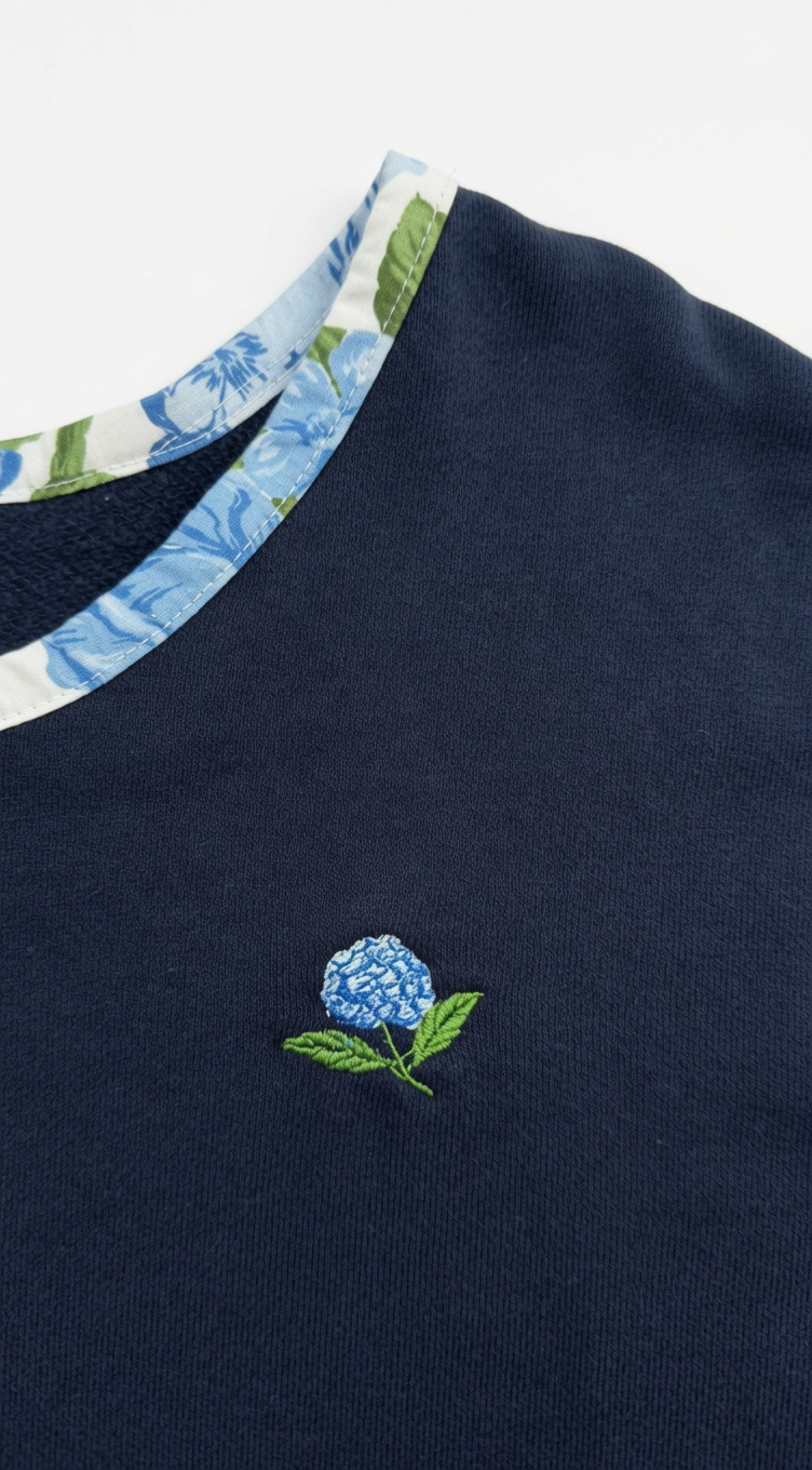 Navy Hydrangea Sweatshirt