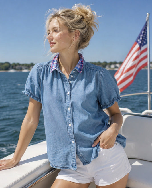 Denim + Plaid Vintage JCrew Shirt
