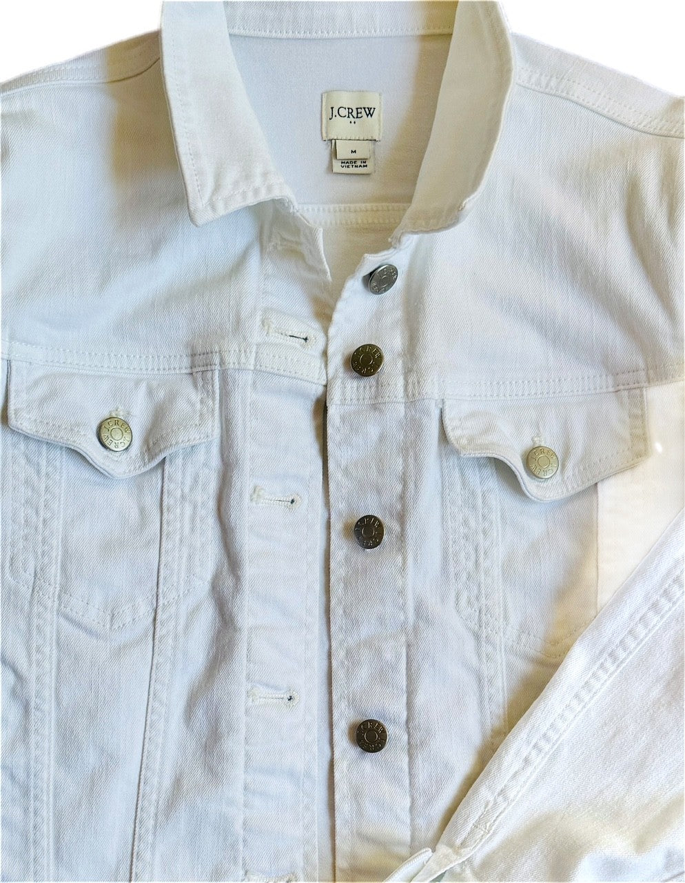 Vintage JCrew White Denim Jacket