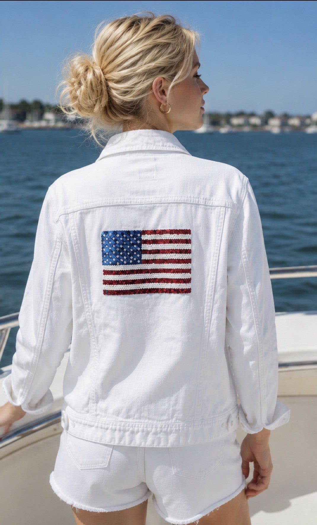 Vintage JCrew White Denim Jacket